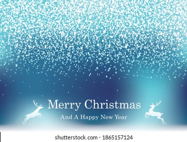Abstract Blue Vector Christmas Background With Glitter Particles And Text Space