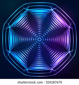 Abstract blue vector cosmic circle background