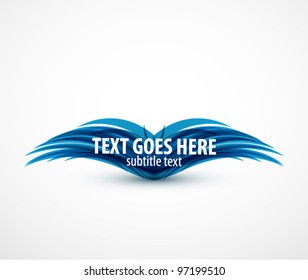 Abstract blue vector eps10 wave text line