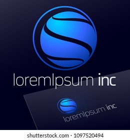 Abstract blue Vector Icon. Logo for Business, Technology, Corporation.