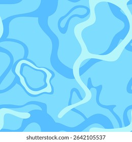Abstract blue vector illustration pattern inspired by a sunny water surface. Seamless geometric texture perfect for summer, resort, social media, business templates, or digital wallpaper.