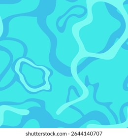 Abstract blue vector illustration pattern inspired by a clear tropical water surface. Seamless geometric texture perfect for summer, resort, social media, business templates, or digital wallpaper.