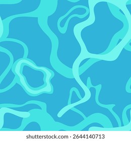 Abstract blue vector illustration pattern inspired by a clear tropical water surface. Seamless geometric texture perfect for summer, resort, social media, business templates, or digital wallpaper.