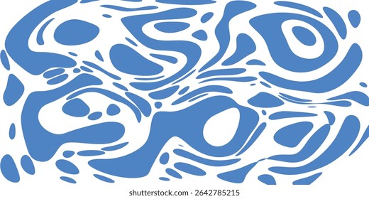 Abstract blue vector illustration of a surreal, dreamlike face with smooth outlines. Bright spots and blots. Minimalism. Background for postcards, banners, postcards. Textiles, wallpaper.