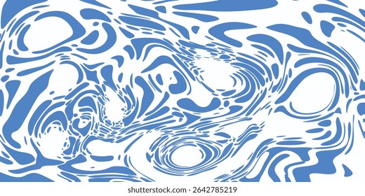 Abstract blue vector illustration of a surreal, dreamlike face with smooth outlines. Bright spots and blots. Minimalism. Background for postcards, banners, postcards. Textiles, wallpaper.
