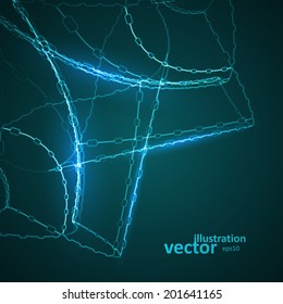 Abstract blue vector illustration, technology background eps10