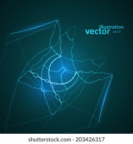 Abstract blue vector illustration, technology background eps10