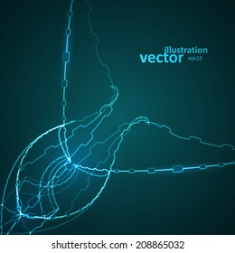 Abstract blue vector illustration, technology background eps10