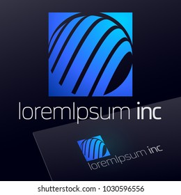 Abstract blue vector Logo for Business, Technology, Corporation.