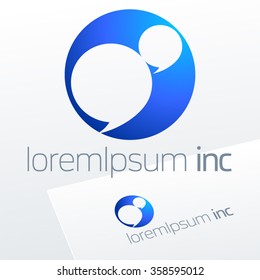 Abstract blue vector logotype. Emblem for for Business, Technology, Corporation.