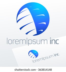 Abstract blue vector logotype. Emblem for for Business, Technology, Corporation.
