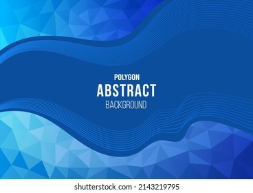 Resumen de fondo de polígono vectorial azul. banner azul brillante con líneas de degradado, tendencia, fondo de textura, plantilla de negocio para colores brillantes.