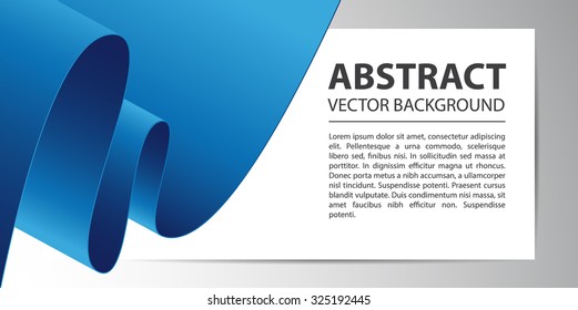 Abstract blue vector ribbon background