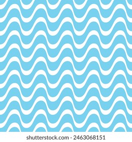 Abstract blue vector seamless wavy line pattern