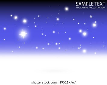 Abstract blue vector shiny background template - Vector lot of sparkling stars background illustration