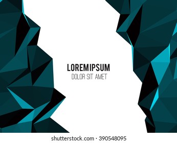 Abstract blue vector template low poly design with colorful geometric triangular background for brochure, web sites,  leaflet, flyer. Low poly banner. Blue low poly. Abstract low poly