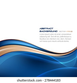 Abstract blue vector wavy background/design with place for your content or creative editing
