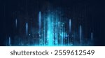 Abstract blue vertical glow. Bright stream of flickering vertical rays of light. Luxurious background for game interface design and vector illustrations.
