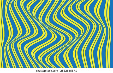 El patrón azul abstracto de la línea de onda de la Vertical en amarillo se puede utilizar cubierta, textura, silla, tabla.
