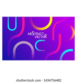 Abstract blue and violet background. Colorful curves, gradient colors. Minimal geometric lines, dynamic effect. Vector template for banners, poster, covers, flyers