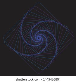 Abstract Blue to Violet Gradation Spiral Pattern Template - Vector Illustration 