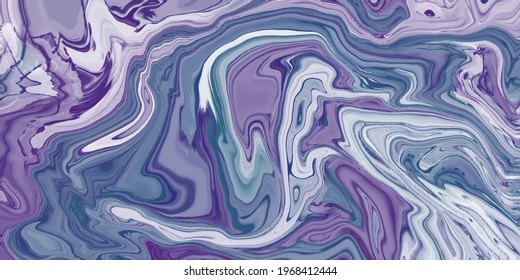Abstract blue violet marble fluid painted background. Alcohol ink or watercolor art. Editable vector texture backdrop 