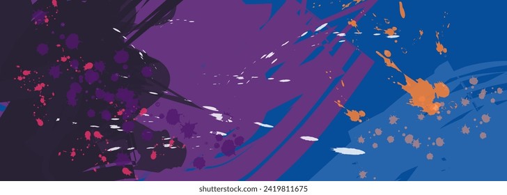 Abstract blue violet paint Background. Vector illustration design. Art exhibition banners, invitation to modern exposition	