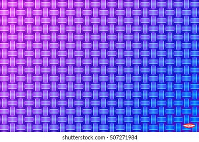 Abstract Blue and Violet Striped Pattern. Wicker Structural Texture. Vector Illustration