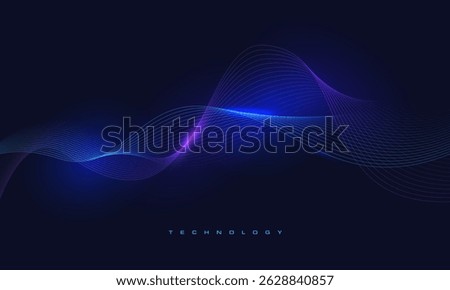Abstract blue violet technology futuristic line wave curve motion design modern creative background vector illustration.
