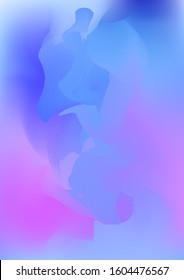 Abstract blue and violet watercolor background, painted vector illustration like sea waves. Watercolor gradient pattern with thin wavy border lines, vector painting. Abstract colorful oil paints.