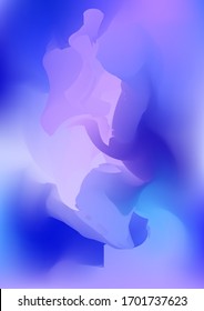 Abstract blue and violet watercolor background, painted vector illustration like sea waves. Watercolor gradient pattern with thin wavy border lines, vector painting. Abstract colorful oil paints.