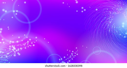 Abstract Blue, Violet Waves on the Light. Vector Geometric Dynamic Illustration. Abstract Design Element. Glitch Background.