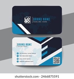 abstract blue visiting card layout design template