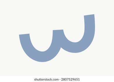 Abstract blue 'W' shape on a white background, minimalist vector design.
