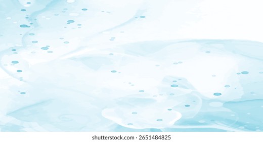 Abstract Blue Wall Background with Watercolor Sky, Natural White Clouds, and Soft Pink Cloud Accents for Modern Dreamy Art Graphics