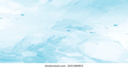 Abstract Blue Wall Background with Watercolor Sky, Natural White Clouds, and Soft Pink Cloud Accents for Modern Dreamy Art Graphics