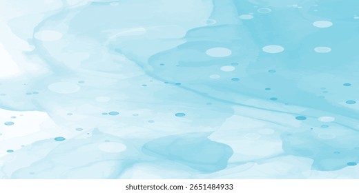 Abstract Blue Wall Background with Watercolor Sky, Natural White Clouds, and Soft Pink Cloud Accents for Modern Dreamy Art Graphics
