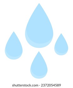 Abstract of blue water drop icon, isolated on white background.