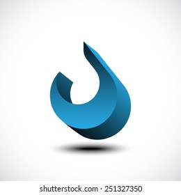 Abstract blue water drop icon. Vector illustration