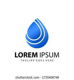 Abstract Blue Water Drop Logo Design Template Vector Premium