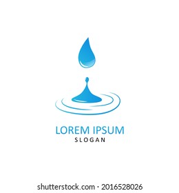 Abstract blue water drop logo. vector illustration