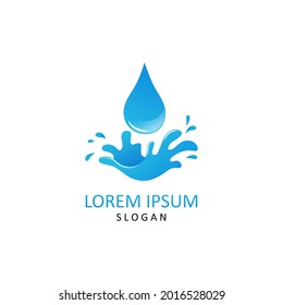 Resumen del logo de la gota de agua azul. ilustración vectorial