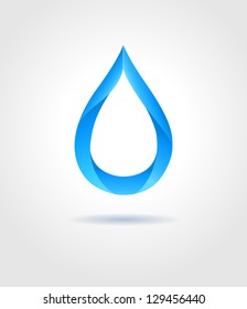 Abstract blue water drop on gray background. Vector creative concept.