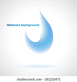 Abstract blue water drop on gray background. Vector creative concept.