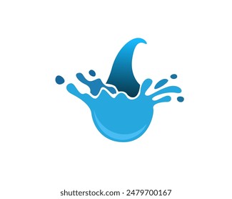 Abstraktes blaues Wasser Tropfen Spritzer aus Logo Symbol Design Vorlage Illustration Inspiration