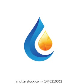 Abstract blue water drop. Vector logo design template.