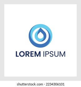Abstract blue water drop. Vector logo design template.