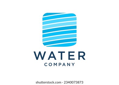 Abstract blue water drop. Vector logo design template