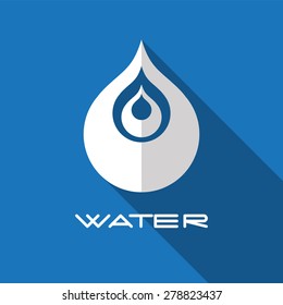 Abstract blue water drop. Vector creative concept.