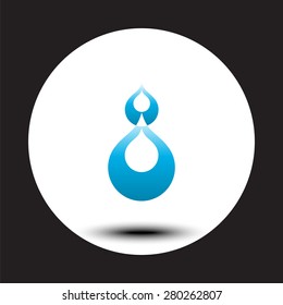 Abstract blue water drop. Vector creative concept.